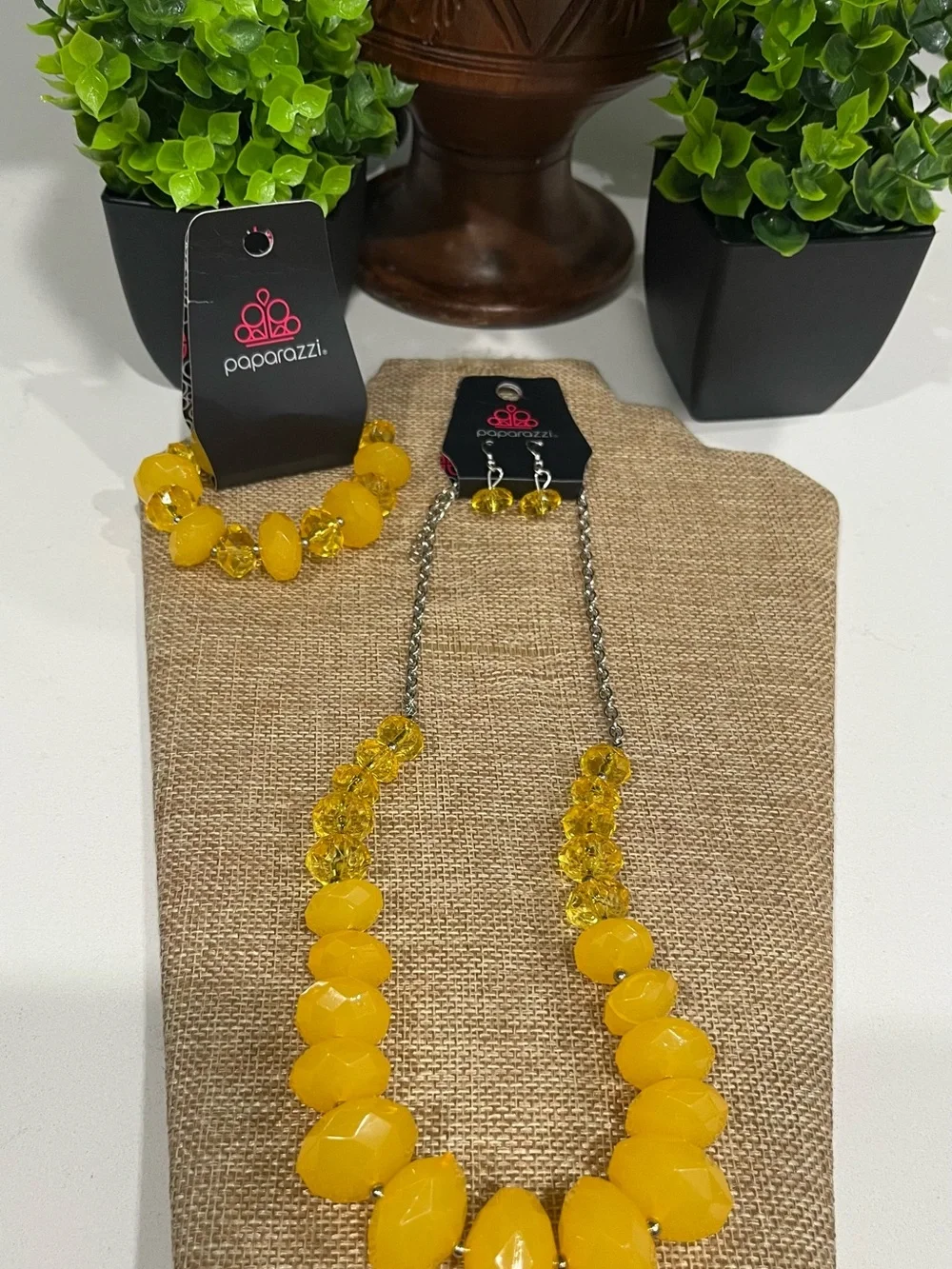 Paparazzi Sunny Lemon Beaded Necklace and Bracelet Set